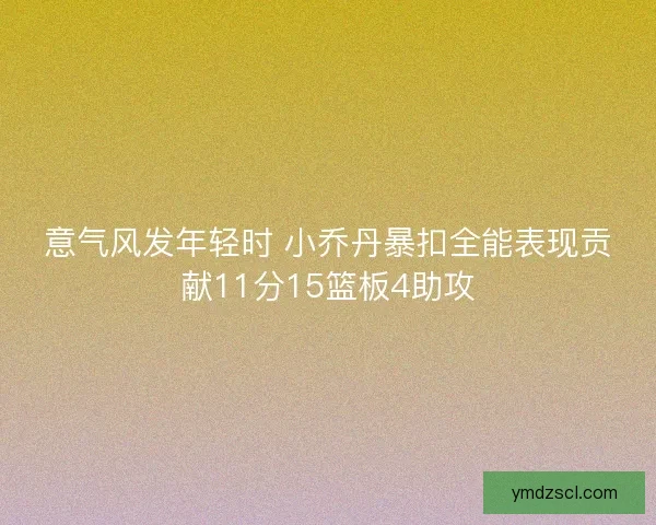 意气风发年轻时 小乔丹暴扣全能表现贡献11分15篮板4助攻