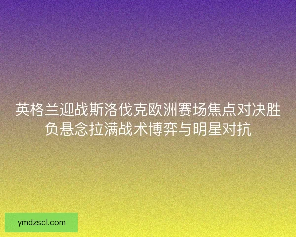英格兰迎战斯洛伐克欧洲赛场焦点对决胜负悬念拉满战术博弈与明星对抗