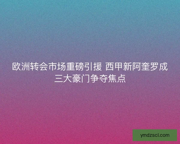 欧洲转会市场重磅引援 西甲新阿奎罗成三大豪门争夺焦点 欧洲转会市场重磅引援 西甲新阿奎罗成三大豪门争夺焦点