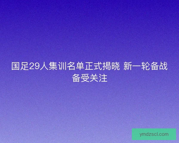 国足29人集训名单正式揭晓 新一轮备战备受关注