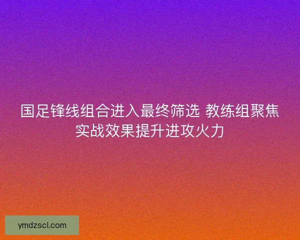 国足锋线组合进入最终筛选 教练组聚焦实战效果提升进攻火力 国足锋线组合进入最终筛选 教练组聚焦实战效果提升进攻火力